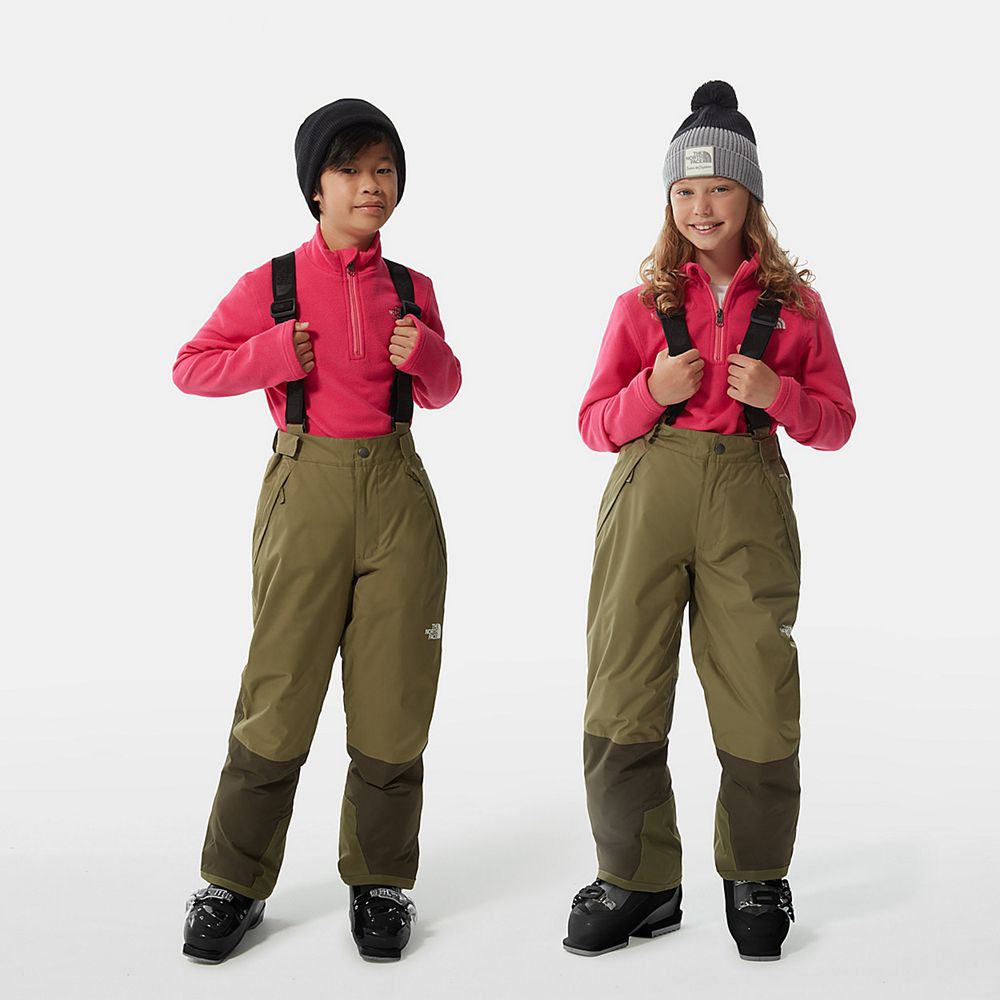 The North Face Pants Youth Australia - The North Face Snowquest Bib Olive Green Skiing And Snowboard